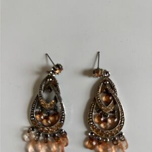 Elegant Gold and Silver Teardrop Earrings